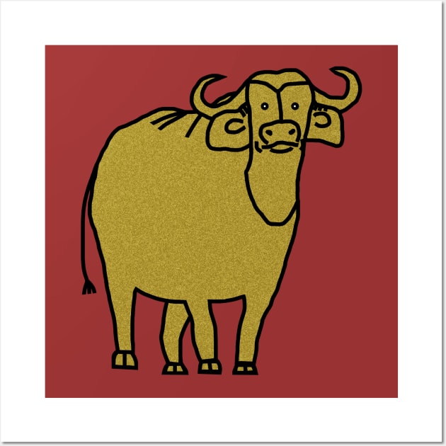 Gold Ox Wall Art by ellenhenryart